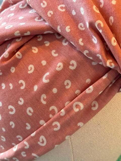 SAMPLE SALE - Silk Lined Tubular Hair Wrap - Dusky Pink Swirl Colour - Regular Size